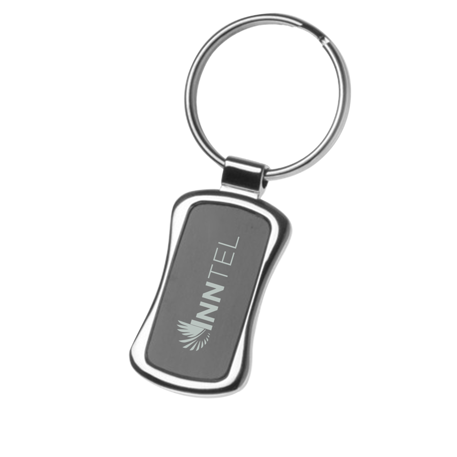 Black Chrome Engraved Metal Keychain